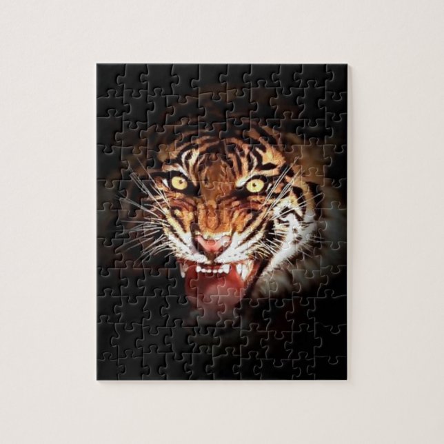 Tiger - Wilde Katzen Kunst Puzzle (Vertikal)