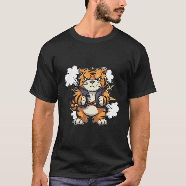 Tiger Wildtiere Jungle singen T-Shirt (Vorderseite)