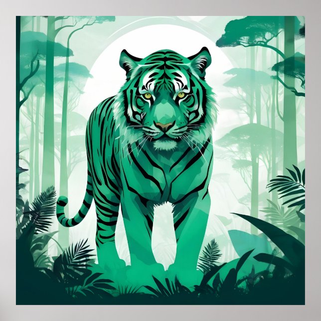 Tiger Wildtiere Natur-Wald Poster (Vorne)