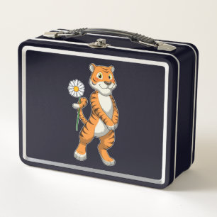 Tiger with Daisy Flower Metall Brotdose