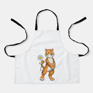 Tiger with Daisy Flower Schürze