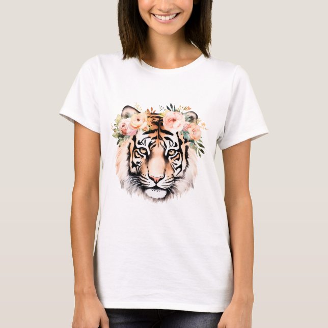 Tiger with Flowers T-Shirt – Bold & Beautiful Grap (Vorderseite)