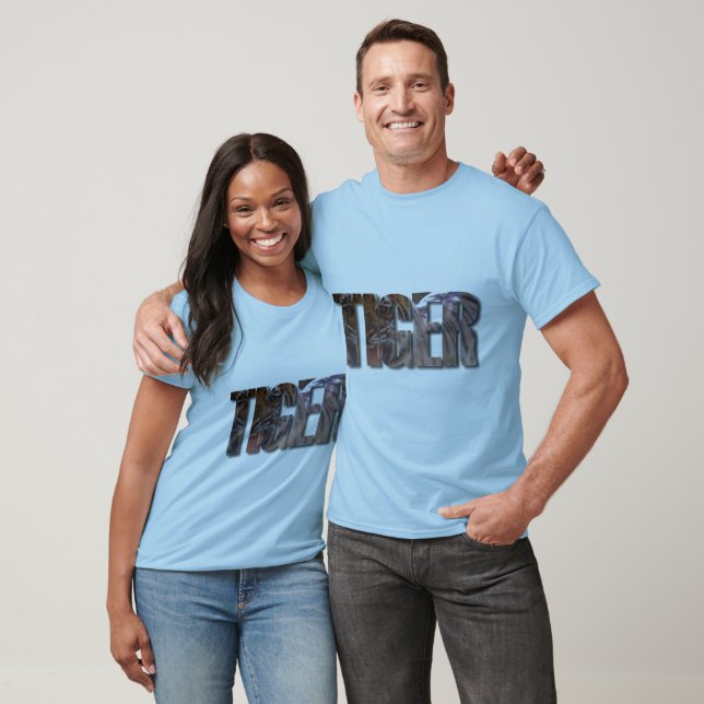 TIGER WORT MIT TIGER BILD AUF INSIDE DES TEXT T-Shirt (Unisex)