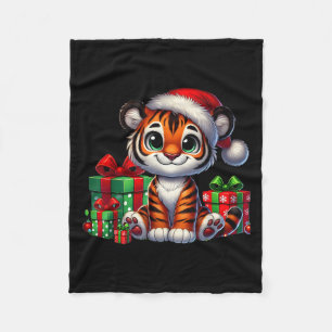 Tiger Xmas Lighting Weihnachtsmannmütze Tiger Weih Fleecedecke