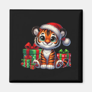 Tiger Xmas Lighting Weihnachtsmannmütze Tiger Weih Magnet