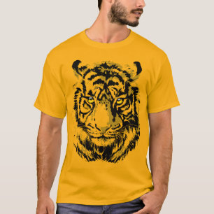 Tiger Yellow   Farbenfrohe Tigerfront T-Shirt