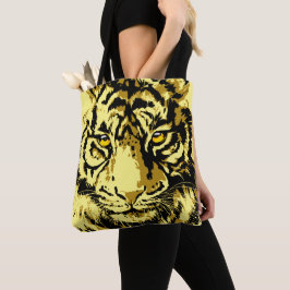 Tiger Yellow | Farbige Tiger Beige Tote Bag