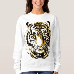 Tiger Yellow Sweatshirt - farbenfrohe Tigeroberfl