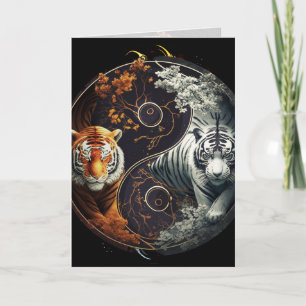 Tiger Yin Yang Grafik Kunstkarte Karte
