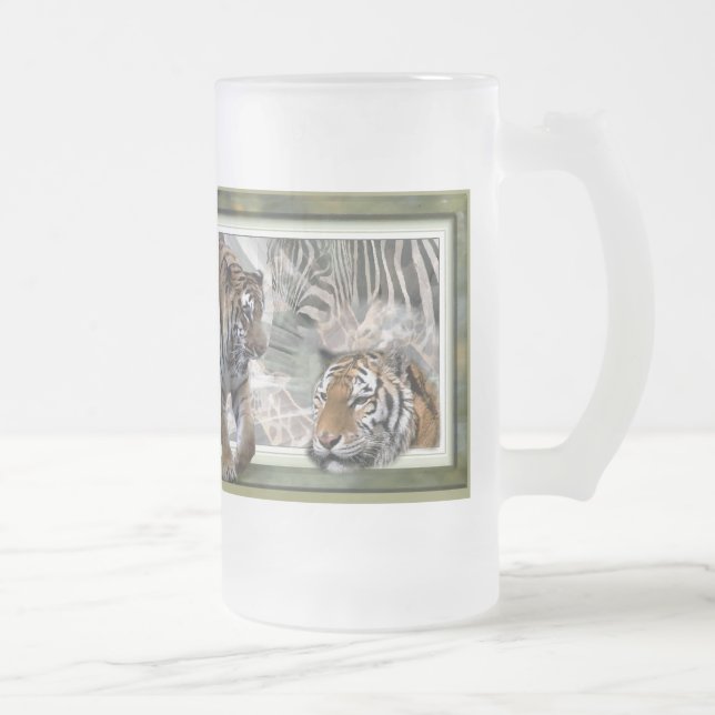 Tiger, Zebra, Giraffe, Liebesgeschenke Mattglas Bierglas (Rechts)