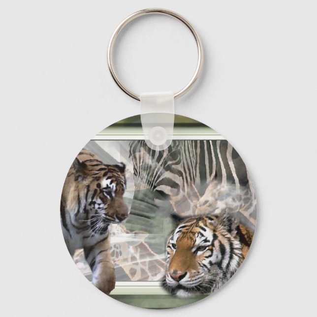 Tiger, Zebra, Giraffe, Liebesgeschenke Schlüsselanhänger (Vorderseite)