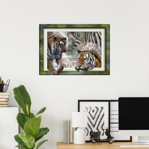 Tiger, Zebra, Giraffe, Liebhaber-Geschenke Poster