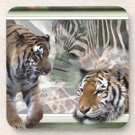 Tiger, Zebra, Giraffe, Urwald Getränkeuntersetzer
