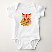 Tiger Zeichnend Baby Jersey Bodysuit