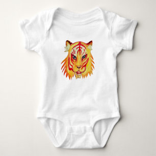 Tiger Zeichnend Baby Jersey Bodysuit Baby Strampler