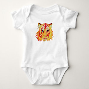 Tiger Zeichnend Baby Jersey Bodysuit Strampler