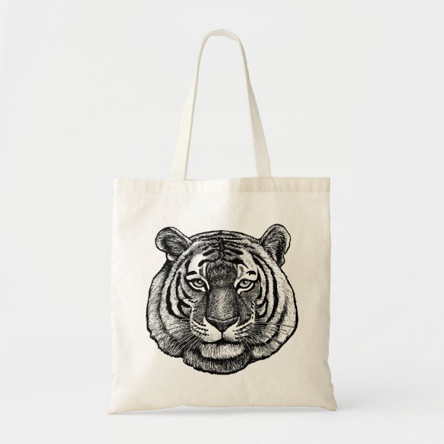 Tiger Zeichnend Tragetasche (Vorne)