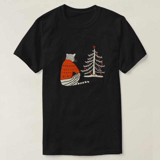 Tiger zu Weihnachten Gewartet T-Shirt (Design vorne)