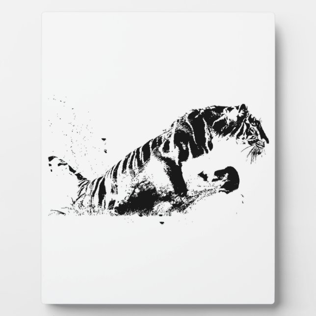 Tigerangriff Fotoplatte (Vorderseite)