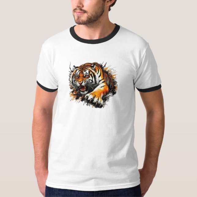 Tigerangriff T-Shirt (Vorderseite)