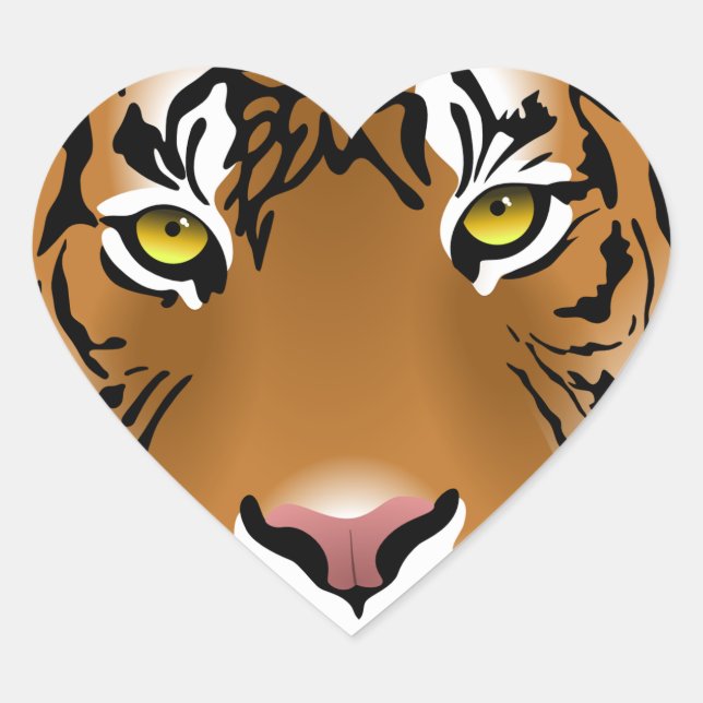 Tigeraugen Herz-Aufkleber (Vorderseite)