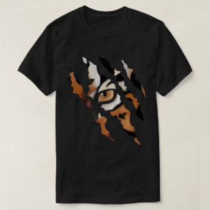 Tigeraugen-Kratzklauen-Design T-Shirt