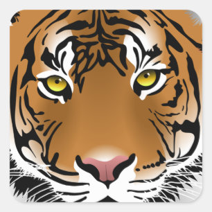Tigeraugen Quadratischer Aufkleber