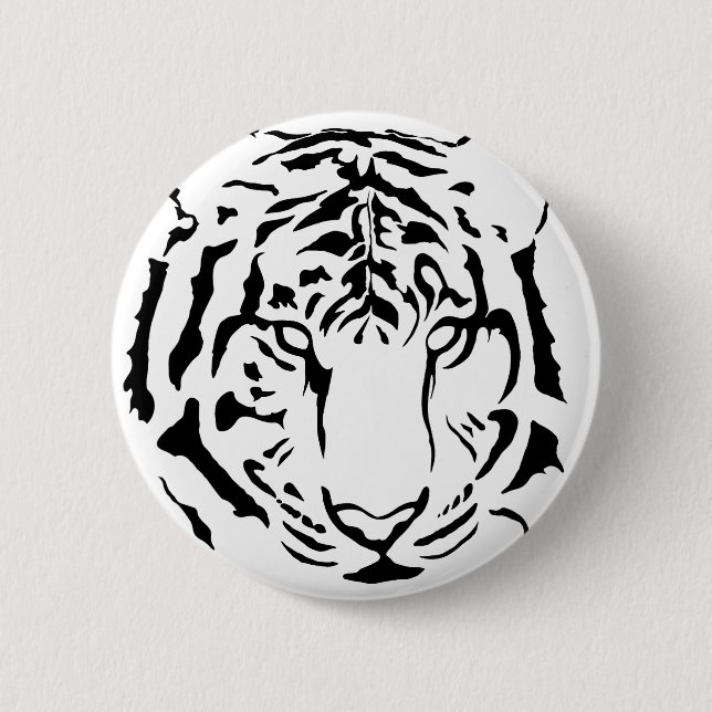 Tigeraugen und Streifen Silhouette Button (Vorderseite)