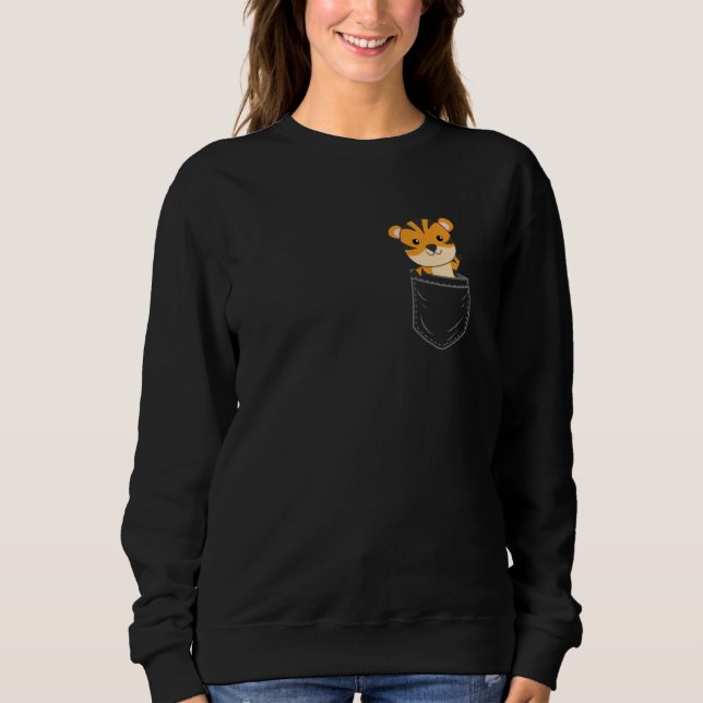 Tigerbeutel Tiger Brusttasche mit Tier Sweatshirt (Vorderseite)