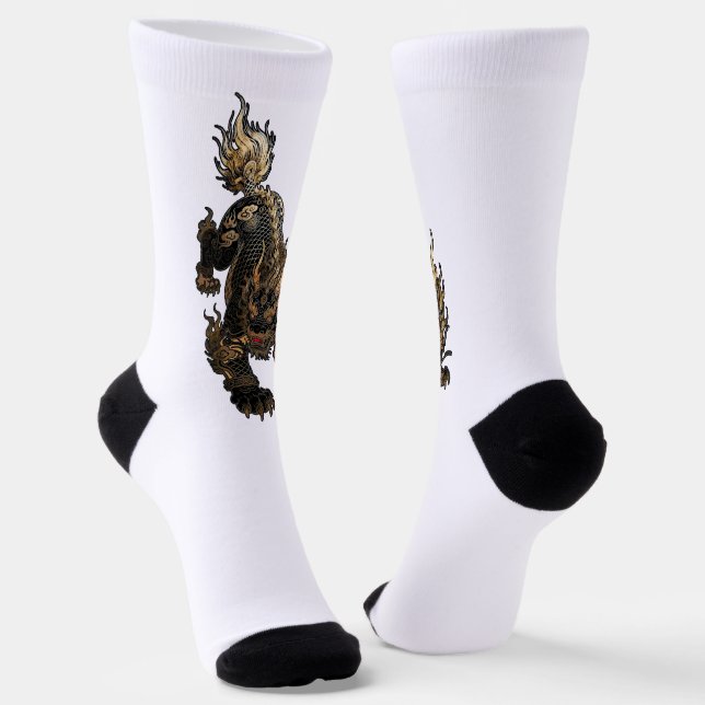 Tigerdrache Socken (Gewinkelt)
