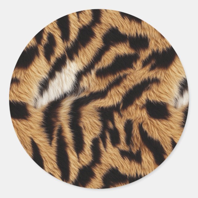 Tigerfell Runder Aufkleber (Vorderseite)