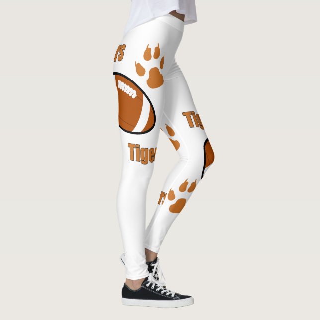 Tigerfußball mit Paw-Druck auf jeder Farbe Leggings (Rechts)