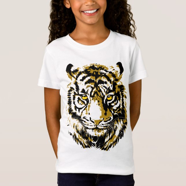 Tigergelb - farbenfroher Tiger-T - Shirt (Vorderseite)