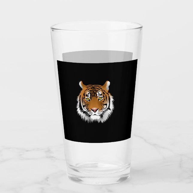 Tigergesicht-Glasbecher Glas (Vorderseite)