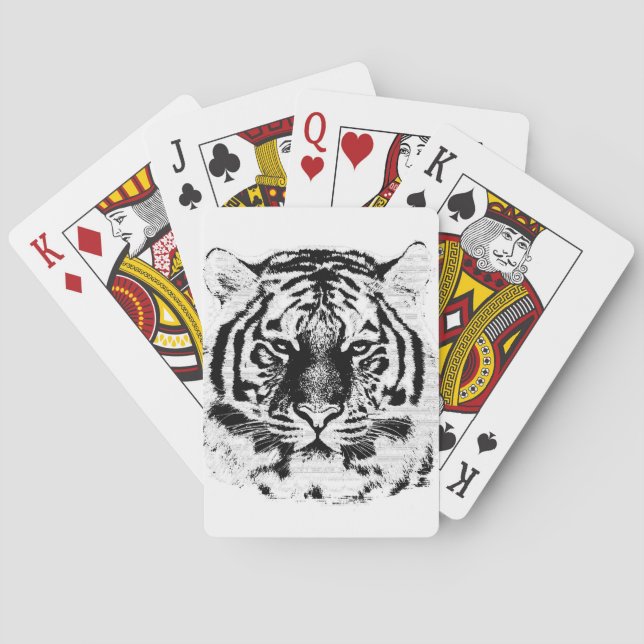 Tigergesicht Nah-up 7 Spielkarten (Rückseite)