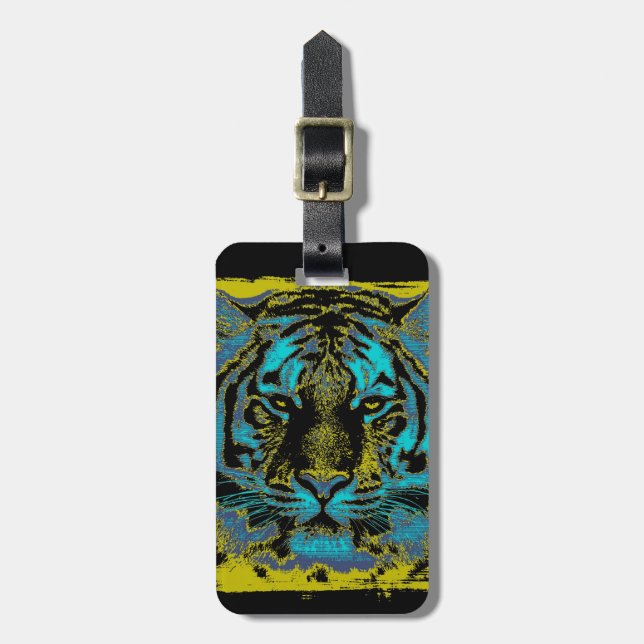 Tigergesicht Nah-up 9 Gepäckanhänger (Vorderseite vertikal)