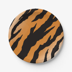 Tigergestreiftes Design-Papierplatte Pappteller
