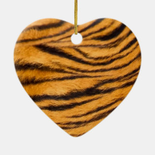 Tigergestreiftes Fell Schwarz und Orange Personali Keramik Ornament