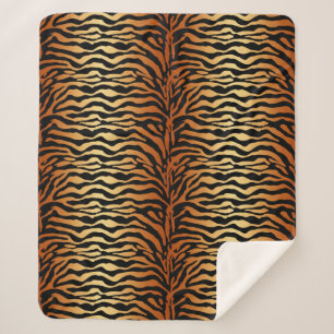 Tigergestreiftes Tiermuster, Bernstein, Schwarz un Sherpadecke