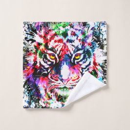 Tigerhandtücher | Farblich Zeichnend | Abstrakte K Badhandtuch Set