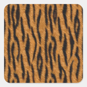 Tigerhaut-Druckentwurf, Tiger stripes Muster Quadratischer Aufkleber