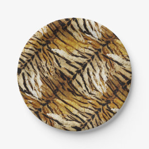 Tigerhaut, stylish, tiger, gestreift, tierischer A Pappteller