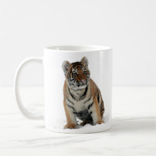 Tigerjunges im Schnee Fotografie Kaffeetasse