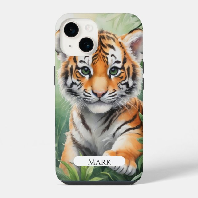 Tigerjunges im Wald iPhone Hülle (Rückseite)