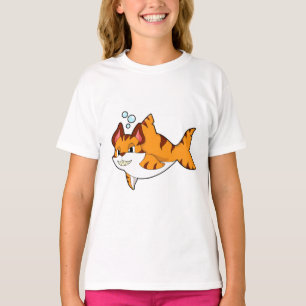 Tigerkatze als Hai im Wasser.PNG T-Shirt