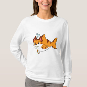 Tigerkatze als Hai im Wasser.PNG T-Shirt