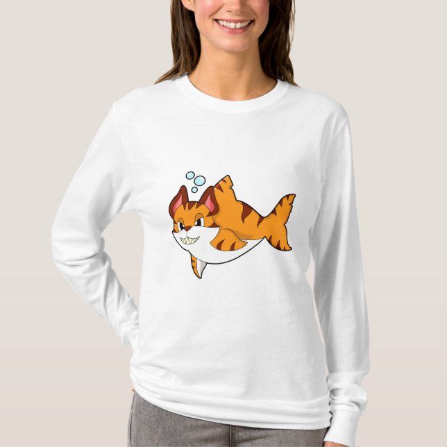 Tigerkatze als Hai im Wasser.PNG T-Shirt (Vorderseite)