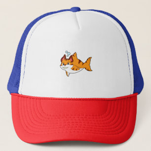 Tigerkatze als Hai im Wasser.PNG Truckerkappe