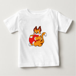 Tigerkatze in Liebe mit Herz.PNG Baby T-shirt