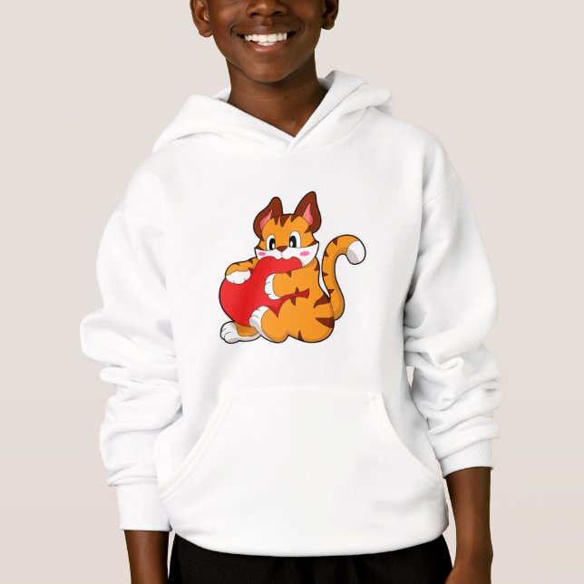 Tigerkatze in Liebe mit Herz.PNG Hoodie (Vorderseite)